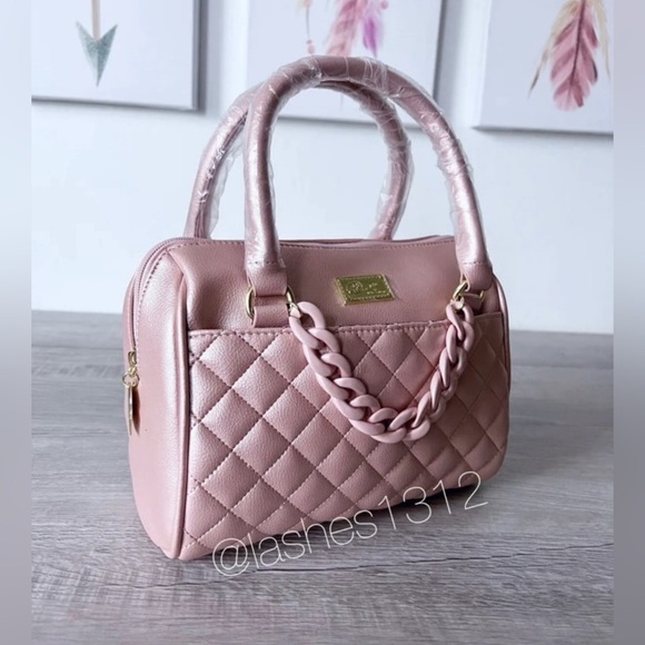 BETSEY JOHNSON Bag Chain Barrel Crossbody - Rose Gold LBCHAIN - Picture 3 of 8